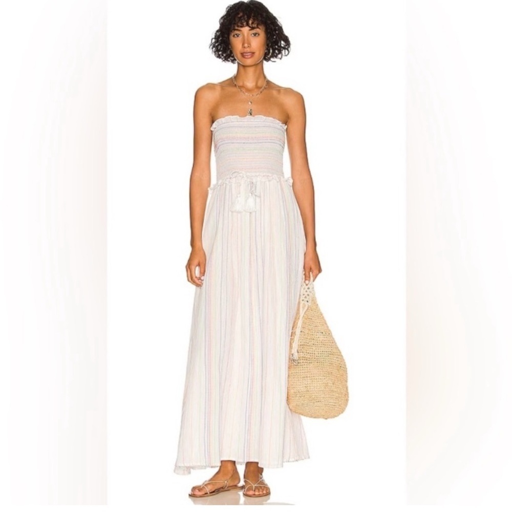 PQ Swim PilyQ Revolve Stephanie Maxi Dress Size XS/S Striped Smocked Tube Dress - Picture 13 of 13